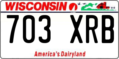 WI license plate 703XRB