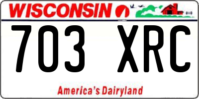 WI license plate 703XRC
