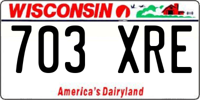 WI license plate 703XRE