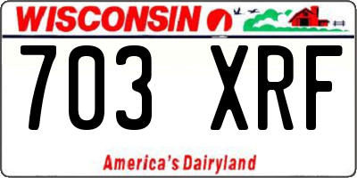 WI license plate 703XRF