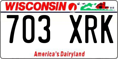 WI license plate 703XRK