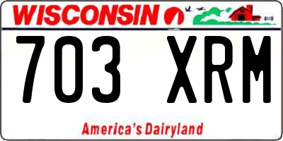 WI license plate 703XRM