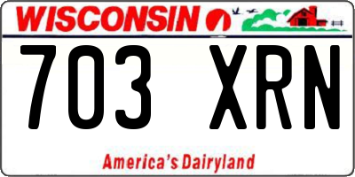 WI license plate 703XRN