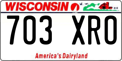 WI license plate 703XRO