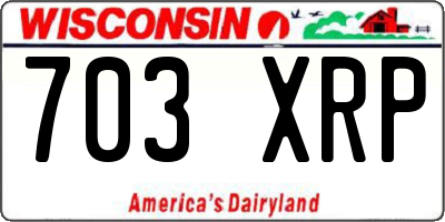 WI license plate 703XRP