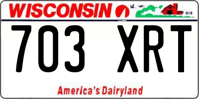 WI license plate 703XRT
