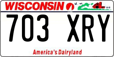 WI license plate 703XRY