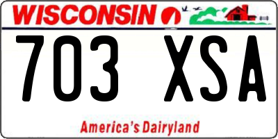 WI license plate 703XSA