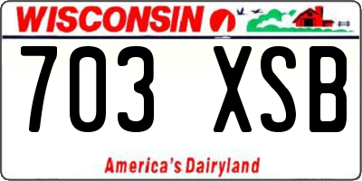 WI license plate 703XSB
