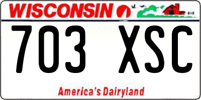 WI license plate 703XSC