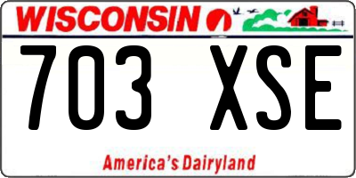 WI license plate 703XSE