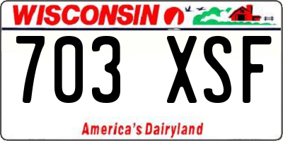 WI license plate 703XSF