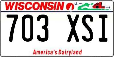 WI license plate 703XSI