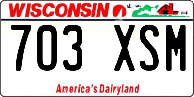 WI license plate 703XSM