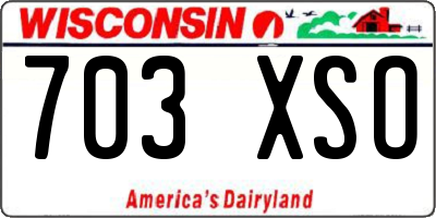WI license plate 703XSO