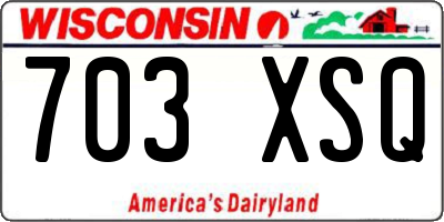 WI license plate 703XSQ