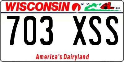 WI license plate 703XSS