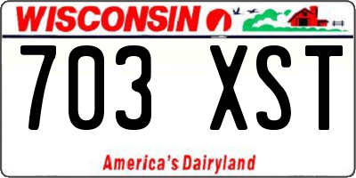 WI license plate 703XST
