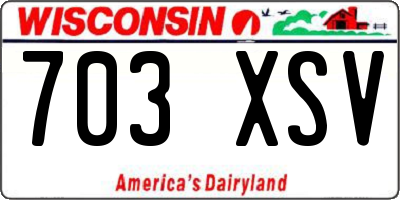 WI license plate 703XSV