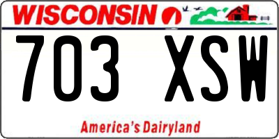 WI license plate 703XSW