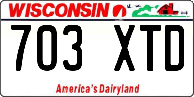 WI license plate 703XTD