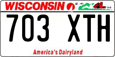 WI license plate 703XTH