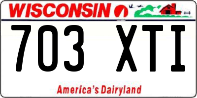 WI license plate 703XTI