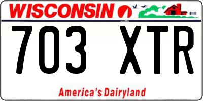 WI license plate 703XTR
