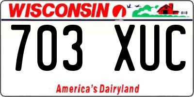 WI license plate 703XUC