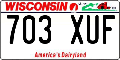 WI license plate 703XUF