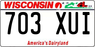 WI license plate 703XUI