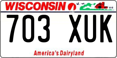 WI license plate 703XUK