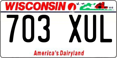 WI license plate 703XUL