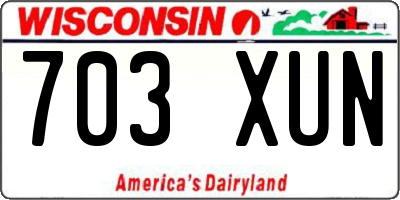 WI license plate 703XUN