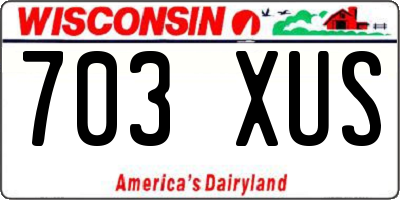 WI license plate 703XUS