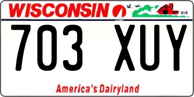 WI license plate 703XUY