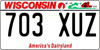 WI license plate 703XUZ