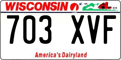 WI license plate 703XVF