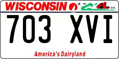 WI license plate 703XVI