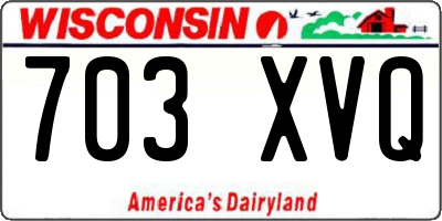 WI license plate 703XVQ