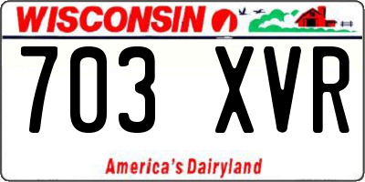 WI license plate 703XVR