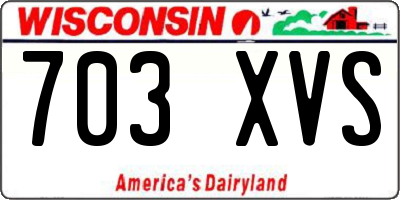 WI license plate 703XVS