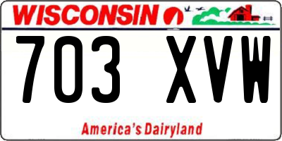 WI license plate 703XVW
