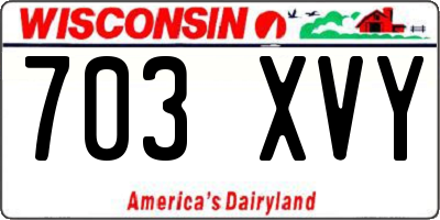 WI license plate 703XVY
