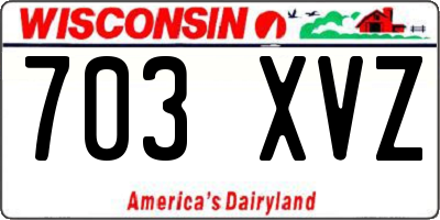 WI license plate 703XVZ