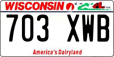 WI license plate 703XWB