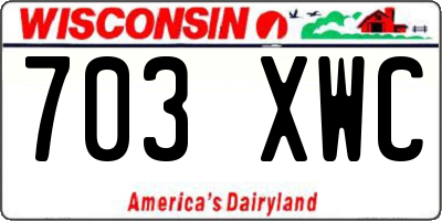 WI license plate 703XWC
