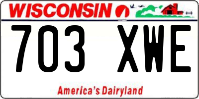 WI license plate 703XWE