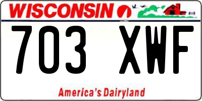WI license plate 703XWF