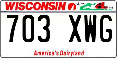 WI license plate 703XWG